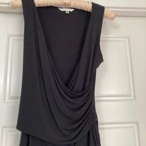 Cabi - Black v neck top faux wrap, size small